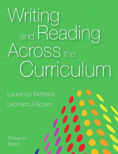 Writing And Reading Across The Curriculum Mla Update Edition Thirteenth Edition 13th Edition Laurence Behrens
