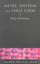 Metre Rhythm And Verse Form 1 Publ Hobsbaum Philip