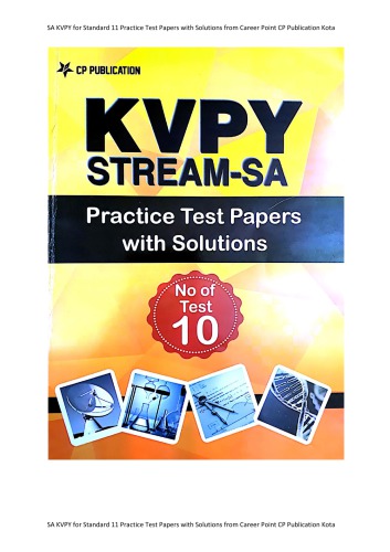 Sa Kvpy For Standard 11 Practice Test Papers With Solutions Coll
