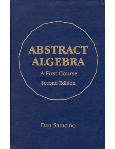 Abstract Algebra A First Course 2nd Edition Dan Saracino