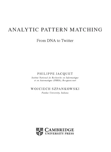 Analytic Pattern Matching From Dna To Twitter Philippe Jacquet