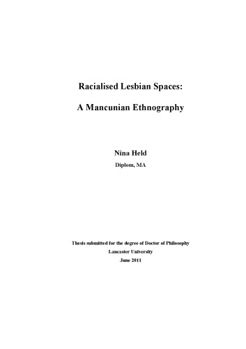 Racialised Lesbian Spaces A Mancunian Ethnography Nina Held