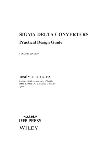 Sigmadelta Converters Practical Design Guide 2nd Jos M De La Rosa