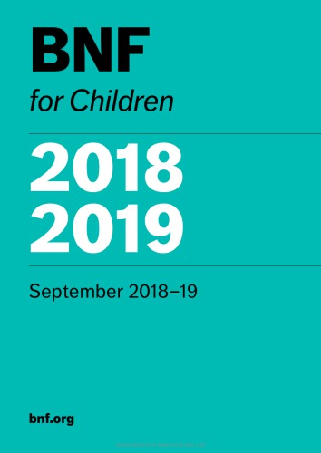 Bnf For Children Bnfc 20182019 Paediatric Formulary Committee