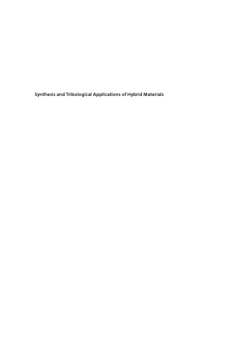 Hybrid Composites Synthesis And Tribological Applications Jawaid