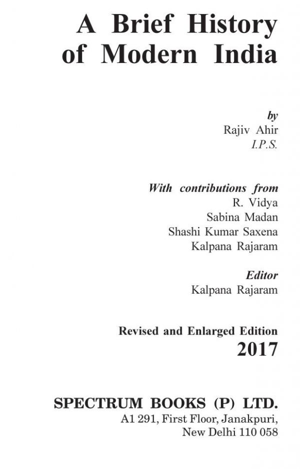 A Brief History Of Modern India For Upsc 23rd Rajiv Ahir