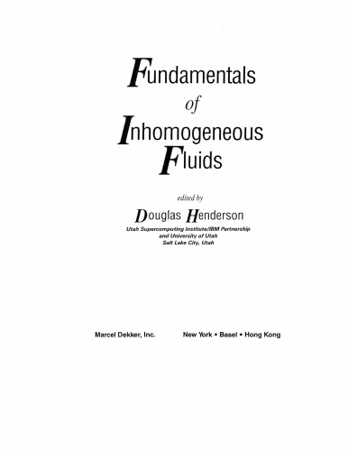 Fundamentals Of Inhomogeneous Fluids Nachdr Henderson Douglas