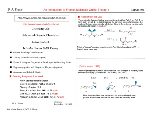 Advanced Organic Chemistry Lecture Notes David A Evans Andrew G Myers