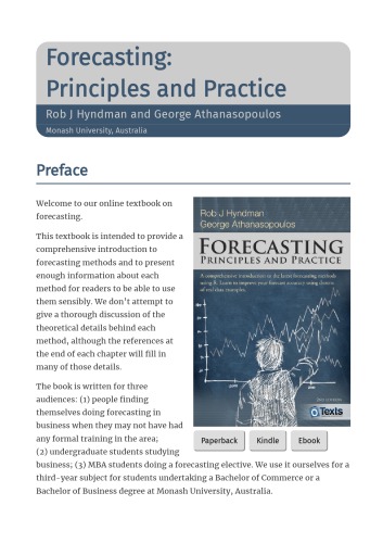 Forecasting Principles And Practice 2nd Athanasopoulos George Hyndman