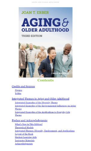 Aging And Older Adulthood 3rd Joan T Erber