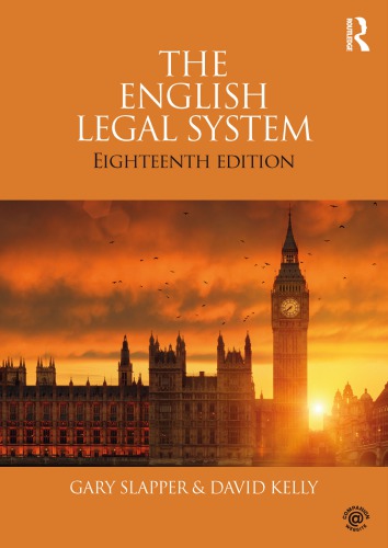 The English Legal System 18th Gary Slapper David Kelly