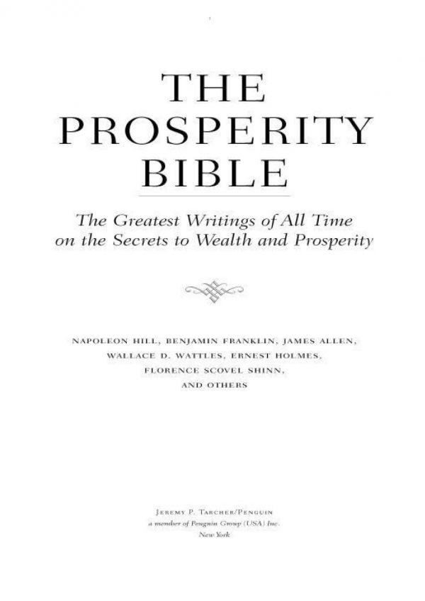 The Prosperity Bible The Greatest Writings Of All Time On The Secrets To Wealth And Prosperity Misc Authors