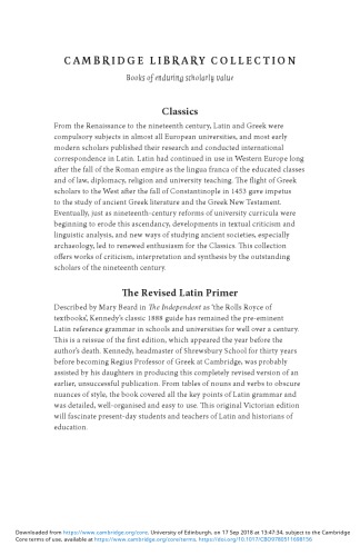 The Revised Latin Primer Benjamin Hall Kennedy