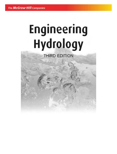 Engineering Hydrology 3rd Edition K Subramanya