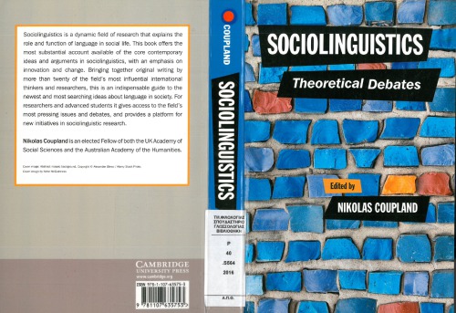 Sociolinguistics Theoretical Debates Nikolas Coupland Ed
