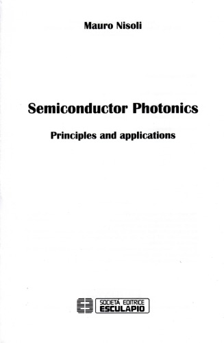 Semiconductor Photonics Principles And Applications Hardcover Mauro Nisoli