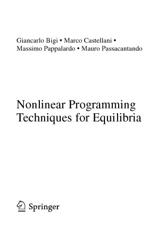 Nonlinear Programming Techniques For Equilibria Giancarlo Bigi