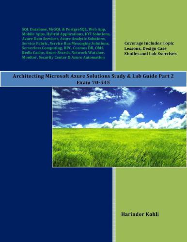 Architecting Microsoft Azure Solutions Study Lab Guide Part 2 Exam 70535 Harinder Kohli