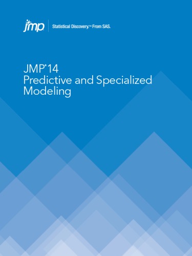 Jmp 14 Predictive And Specialized Modeling Sas Institute