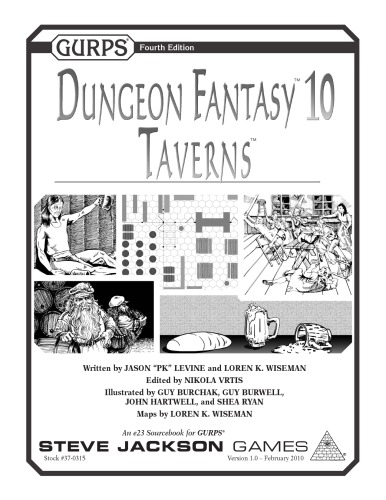 Gurps 4th Edition Dungeon Fantasy 10 Taverns Jason Levine