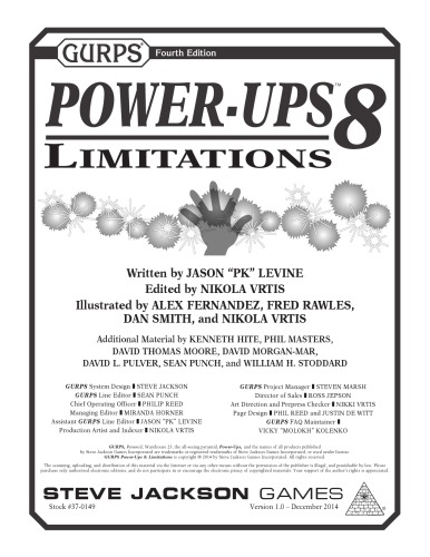 Gurps 4th Edition Powerups 8 Limitations Jason Levine