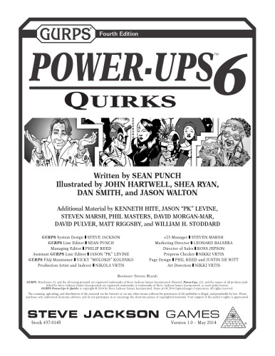Gurps 4th Edition Powerups 6 Quirks Sean Punch