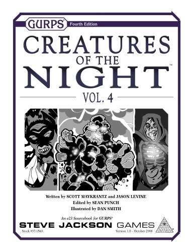 Gurps 4th Edition Creatures Of The Night Volume 4 Jason Levine