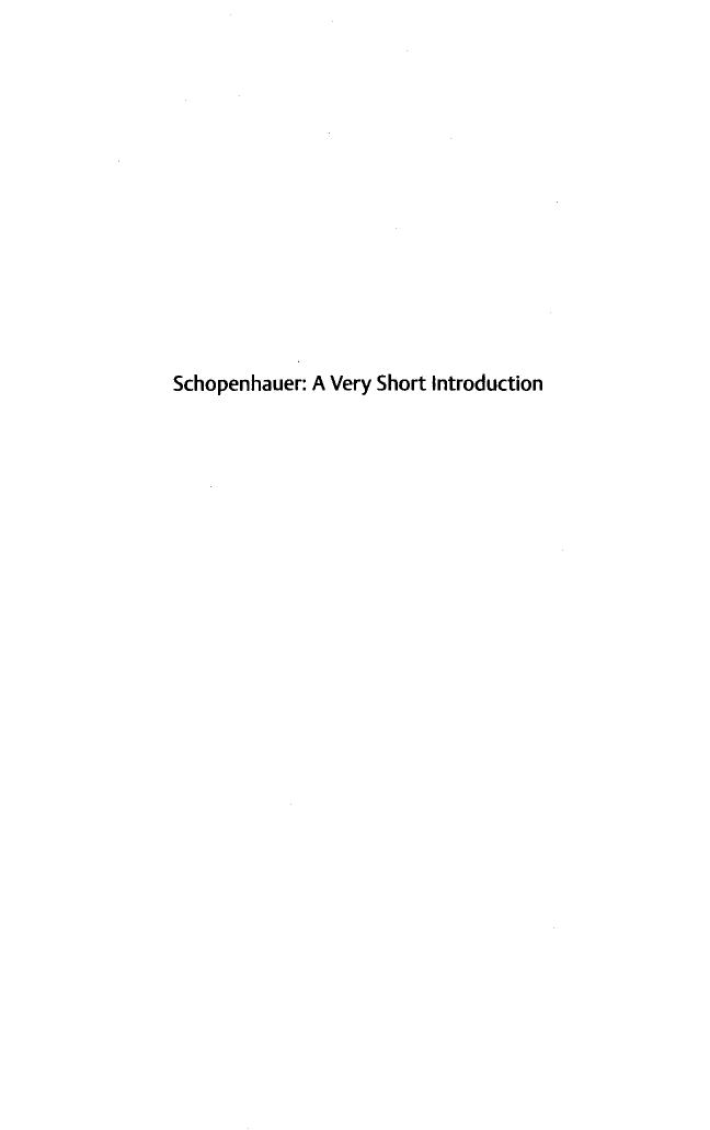 Schopenhauer A Very Short Introduction Christopher Janaway