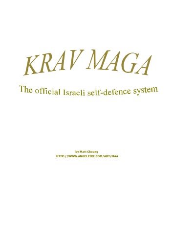 Krav Maga The Official Israeli Self Defence System Matt Cheung