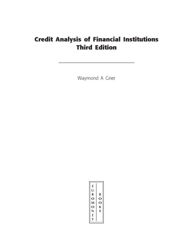 Credit Analysis Of Financial Institutions Grier Waymond A