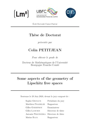 Some Aspects Of The Geometry Of Lipschitz Free Spaces Phd Thesis Petitjean