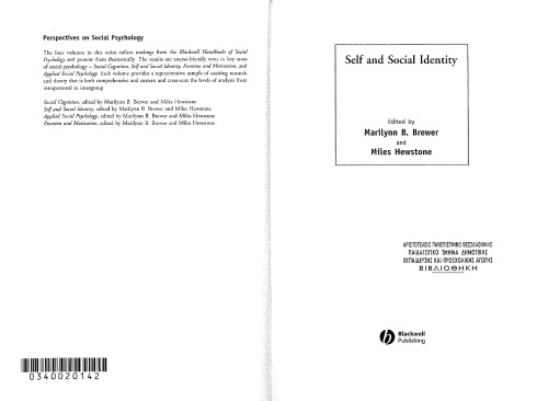 Self And Social Identity Marilynne Brewer Miles Hewstone Eds