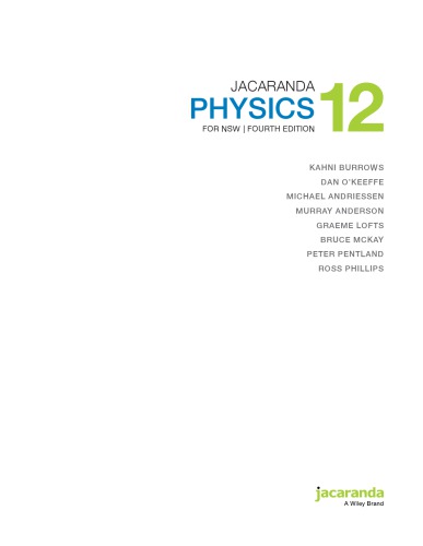 Jacaranda Physics 12 For Nsw 4e 4th Edition Burrows Et Al