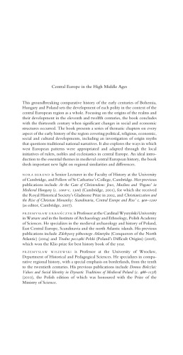 Central Europe In The High Middle Ages Nora Berend Przemysaw Urbaczyk