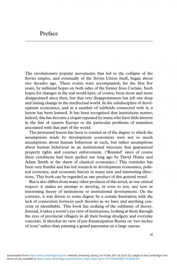 The Institutional Framework Of Russian Serfdom Tracy Dennison