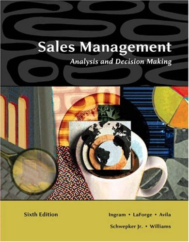 Sales Management Analysis And Decision Making Paperback Thomas N Ingram