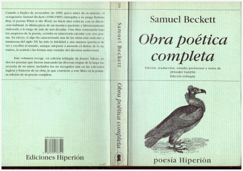 Obra Poetica Completa 2a Ed Beckett Samuel