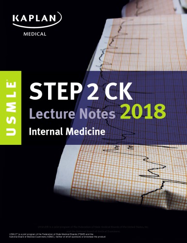 Usmle Step 2 Ck Lecture Notes 2018 Internal Medicine 2018th Edition Joseph J Lieber
