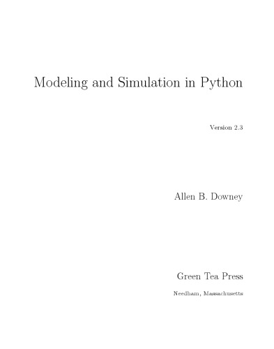 Modeling And Simulation In Python Version 23 Allen B Downey