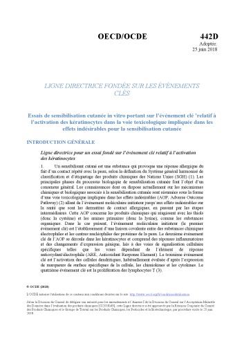 In Vitro Skin Sensitisation Arenrf2 Luciferase Test Method Coll