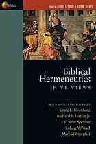 Biblical Hermeneutics Five Views Stanley E Porter Jr Beth M Stovell