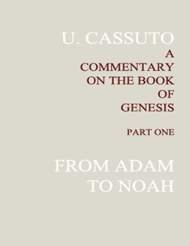A Commentary On The Book Of Genesis Cassuto Umberto
