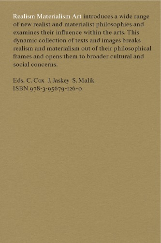 Realism Materialism Art Christoph Cox Jenny Jaskey Suhail Malik
