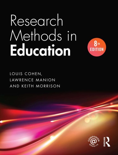 Research Methods In Education 8th Louis Cohen Lawrence Manion