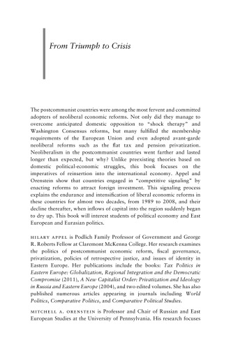 From Triumph To Crisis Neoliberal Economic Reform In Postcommunist Countries Ebook Hilary Appel