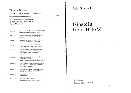 Einstein From B To Z John Stachel