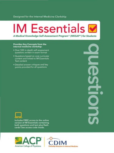 Designed For The Internal Medicine Clerkship Im Essentials Questions Philip A Masters
