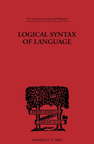 Logical Syntax Of Language Rudolf Carnap