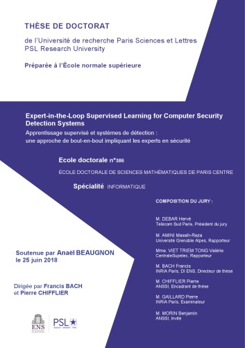 Expertintheloop Supervised Learning For Computer Security Detection Systems Anal Beaugnon