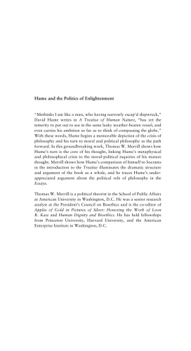 Hume And The Politics Of Enlightenment Thomas W Merrill